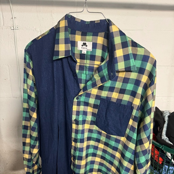 Winston gold/navy plaid long sleeve dress shirt....size XXL - Picture 1 of 3